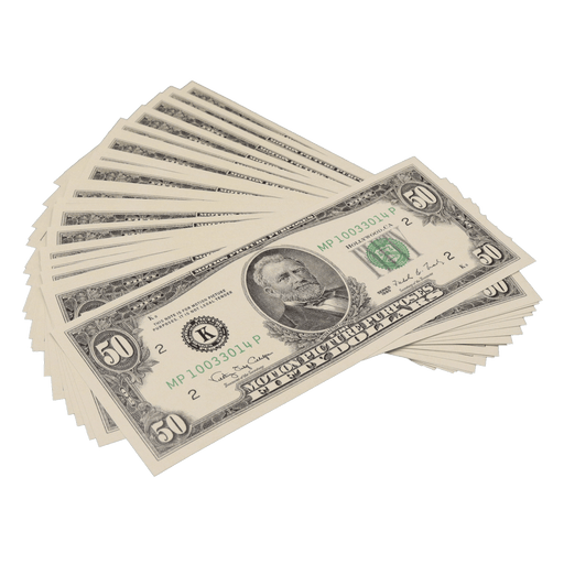 25x $50 Bills - $1,250 - 1990s Series Full Print Prop [content00inject]10[content00inject] money 168[content00inject]10[content00inject] - PropMoney.com